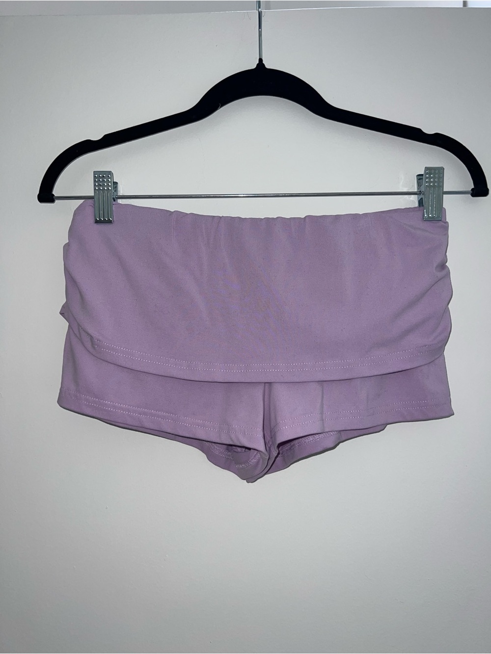 Women's Lavender Fold-Over Active Shorts